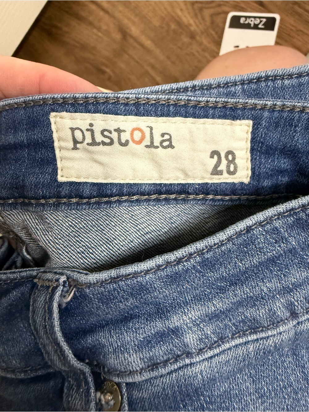 Pistola Jeans Womens 28 High Rise Raw Hem Skinny Crop Denim Blue - Picture 3 of 4